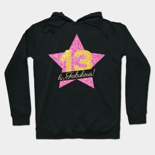 13th Birthday Gifts Women Fabulous - Pink Gold Hoodie